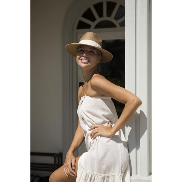 Straw Fedora Hat Wide Brim UPF 80 Summer Beach Sun Hat for Women & Men main image 8